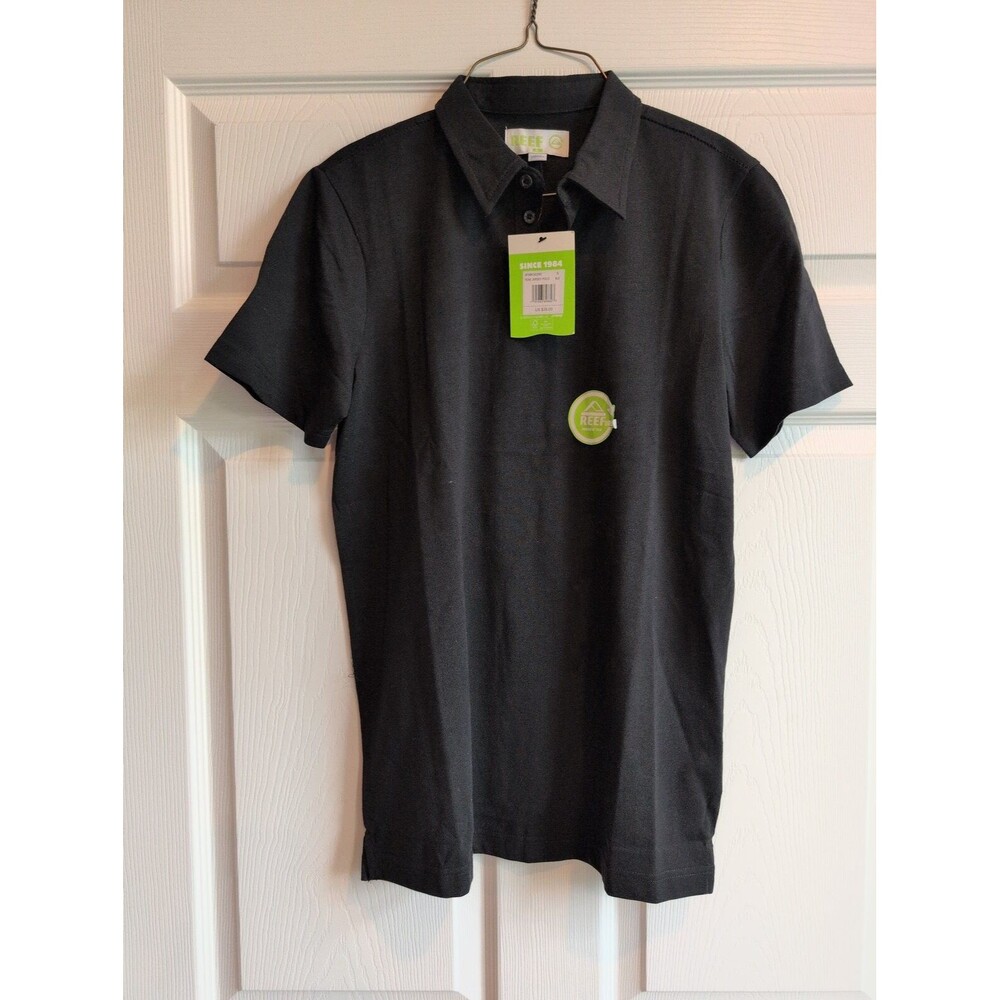 Reef Men’s Teak Jersey Polo Size Small - Black